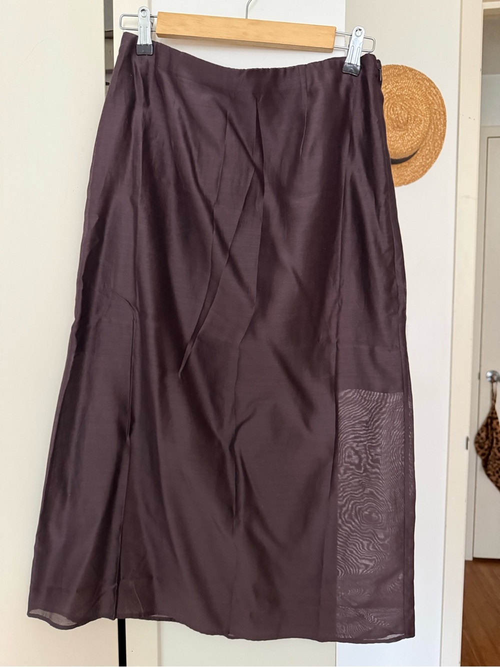 Everlane Chocolate Brown Midi Slip Skirt - NEVER WORN